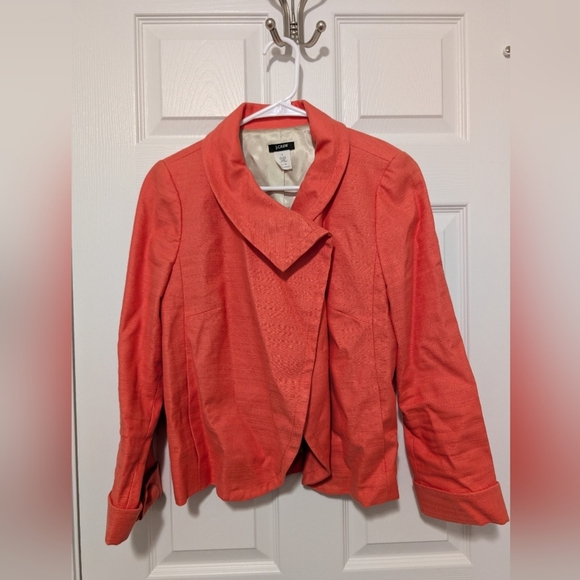 J. Crew Jackets & Blazers - J. Crew, Women's Size 6, Coral, Linen/Cotton Two-Piece‎ Suit,